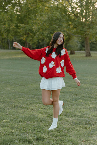 Red Santa Sequin Sweatshirt