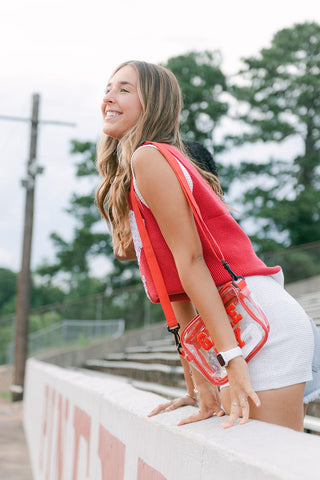 Red Sequin Elephant Knit Vest