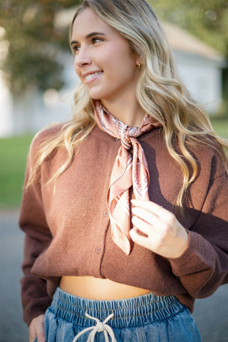 Brown Cozy Button Up Sweater