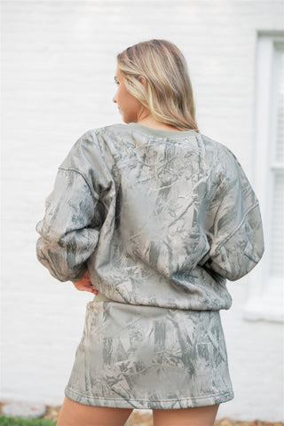 Camo Drawstring Mini Skort
