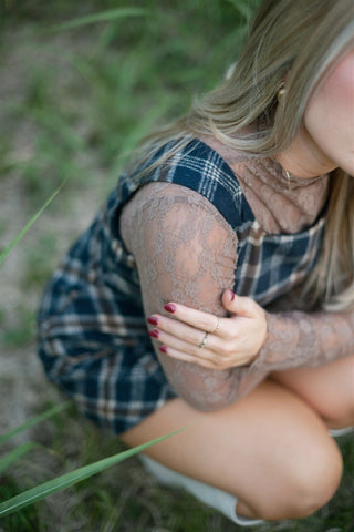 Mocha Lace Long Sleeve Top