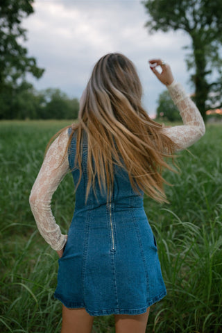 Medium Wash Sleeveless Denim Mini Dress