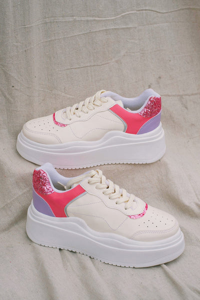 Pink Detail Platform Sneakers