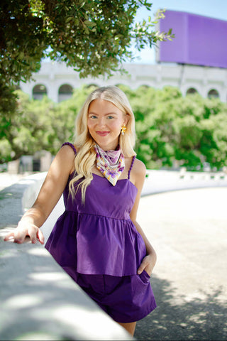 Purple Beaded Detail Short Set