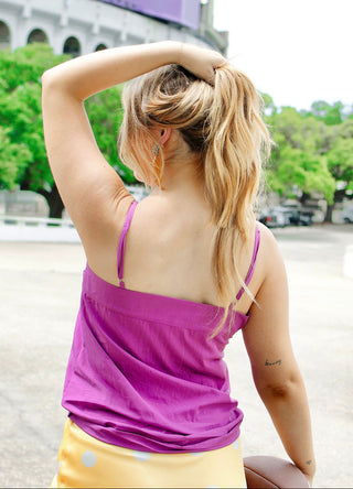 Purple Tie Front Cami Top