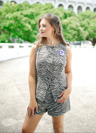 Tiger Print Vest & Short Set