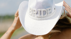 bride pearl rhinestone glitz cowgirl hat