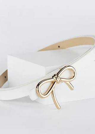 White Bow Buckle Belt