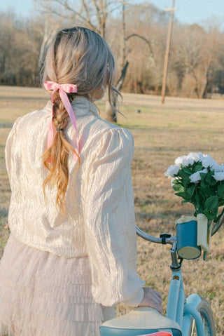 Pink Satin Double Hair Bow