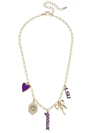 Geaux LSU Gold Charm Necklace
