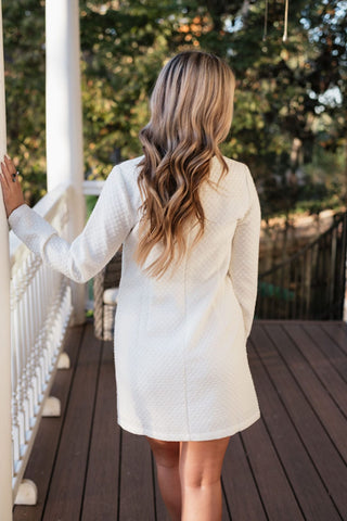 White Braided Trim Tweed Mini Dress