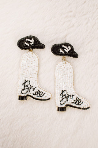White Bride Cowgirl Earrings from Select Trends Boutique