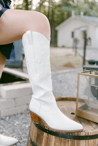 White Classic Cowgirl Boot