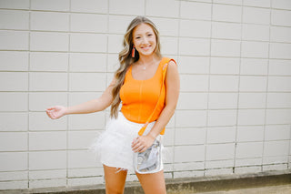 White Feather Tiered Mini Skirt