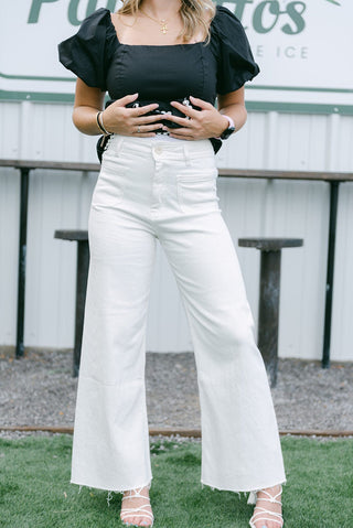 White Wide Leg Jeans