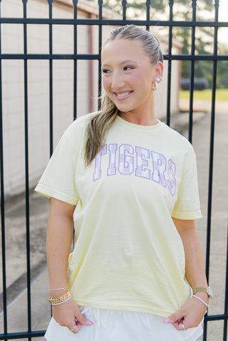 Yellow Checkered Tigers Graphic Tee