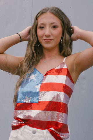 American Flag Sequin Cami from Select Trends Boutique