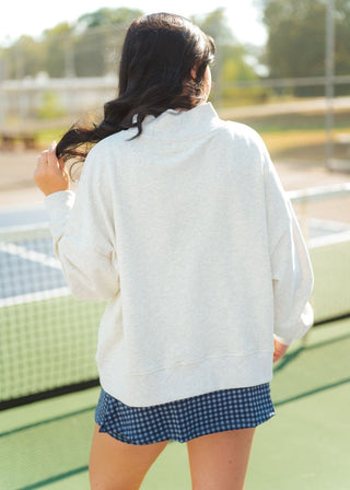 Amour Gray Mock Neck Sweatshirt | Select Trends Boutique