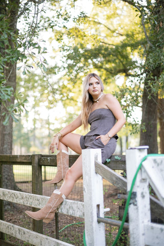 Ash Brown Suede Short Set - Select Trends Boutique