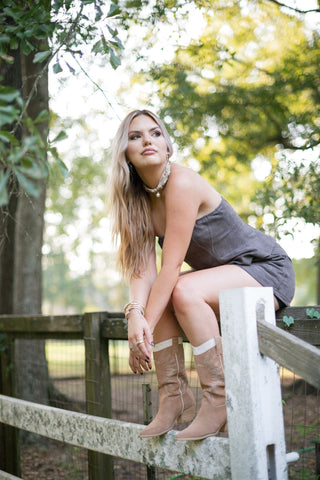 Ash Brown Suede Short Set