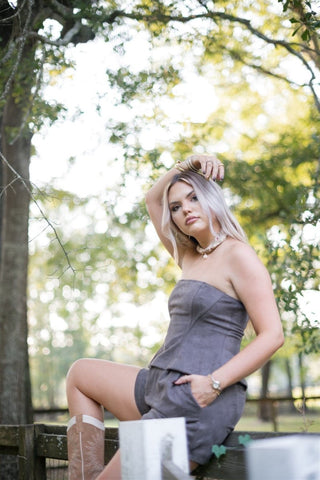 Ash Brown Suede Short Set - Select Trends Boutique