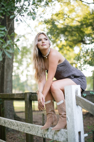 Ash Brown Suede Short Set - Select Trends Boutique