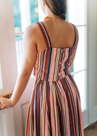 Autumn Striped Midi Skirt Set | Select Trends Boutique