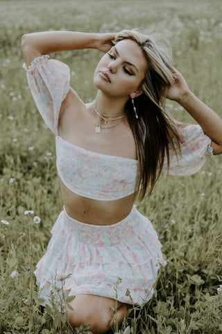 Baby Pink Floral Skirt Set from Select Trends Boutique