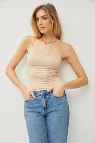 Basic Stretchy Sleeveless Cami Cream | Select Trends Boutique