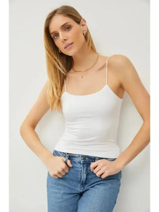 Basic Stretchy Sleeveless Cami - White | Select Trends Boutique