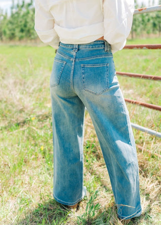 Bead Embellished Wide Leg Jeans | Select Trends Boutique