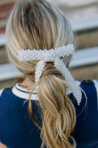 Beaded Pearl Hair bow | Select Trends Boutique