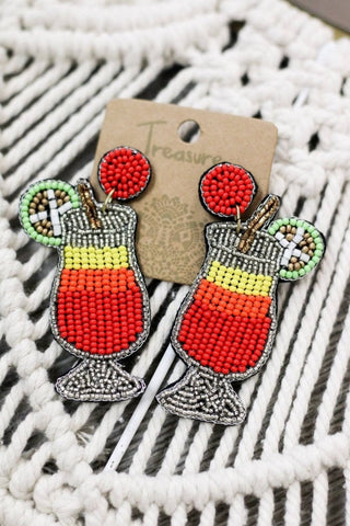 Beaded Red Fruity Drink Earrings | Select Trends Boutique