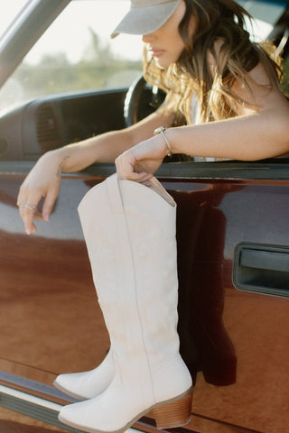 Beige Classic Cowgirl Boot | Select Trends Boutique