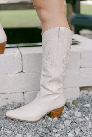 Beige Classic Cowgirl Boot | Select Trends Boutique