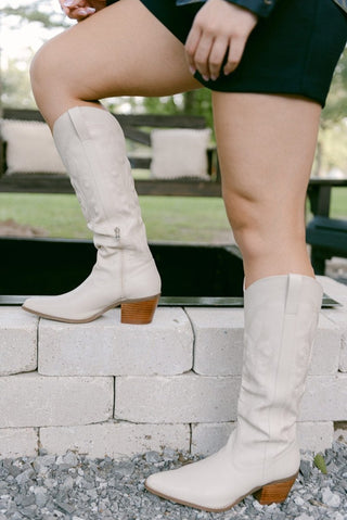 Beige Classic Cowgirl Boot | Select Trends Boutique