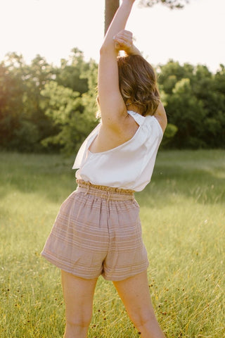 Beige Don't Make Plans Shorts from Select Trends Boutique