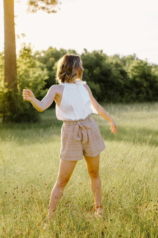 Beige Don't Make Plans Shorts from Select Trends Boutique