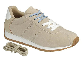 Beige Double Lace Sneakers - Select Trends Boutique