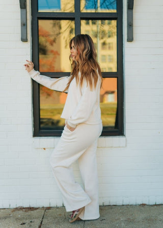 Beige Fleece Pullover & Pant Set | Select Trends Boutique