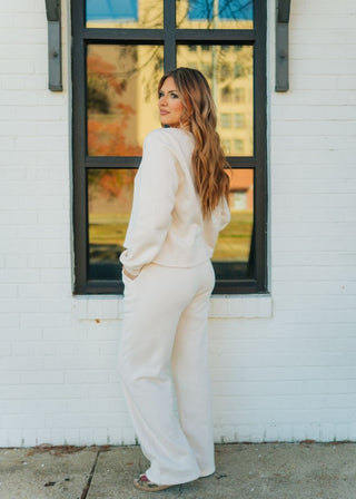 Beige Fleece Pullover & Pant Set | Select Trends Boutique