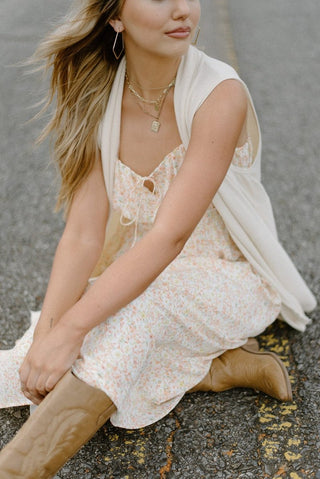 Beige Knit Sleeveless Cardigan | Select Trends Boutique