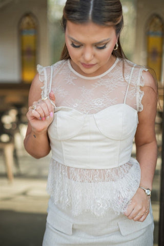 Beige Lace Corset Top - Select Trends Boutique