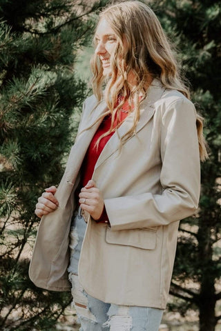 Beige Midnight Business Blazer from Select Trends Boutique