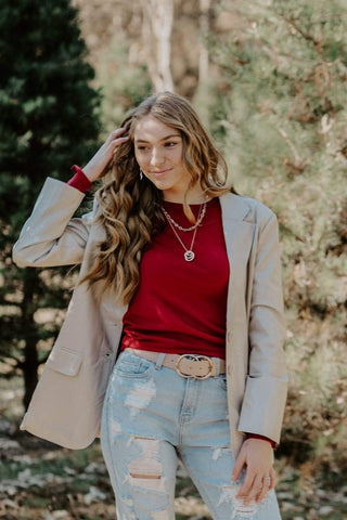 Beige Midnight Business Blazer from Select Trends Boutique