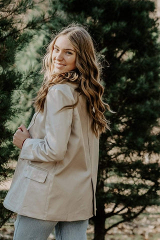 Beige Midnight Business Blazer from Select Trends Boutique