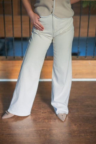 Beige Wide Leg Stretch Pants - Select Trends Boutique