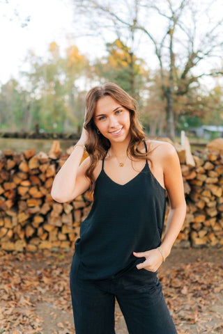 Black Adjustable Strap Cami - Select Trends Boutique