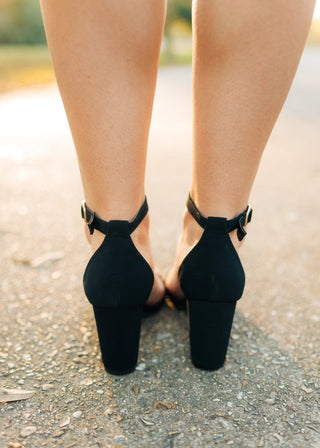 Black Ankle Strap Chunky Heel | Select Trends Boutique