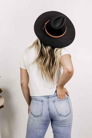Black Belted Panama Hat | Select Trends Boutique